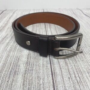 BOCONI Corner Edge Stitch Men's Leather Belt Size 36 Dark Brown $78‎ - NWOT